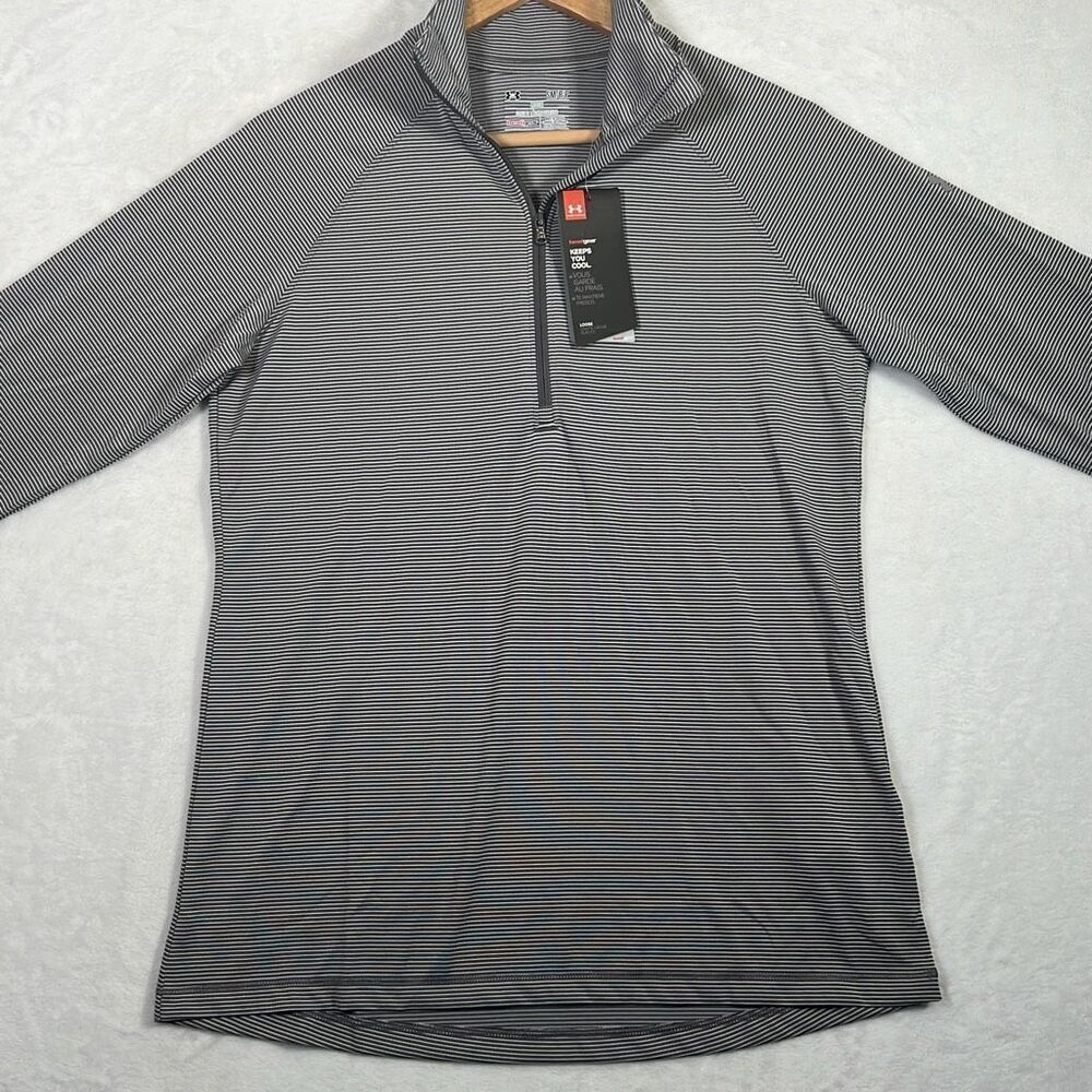 Under Armour gray Women's Tech‎ Stripe 1/4 Zip-NWT- women Small